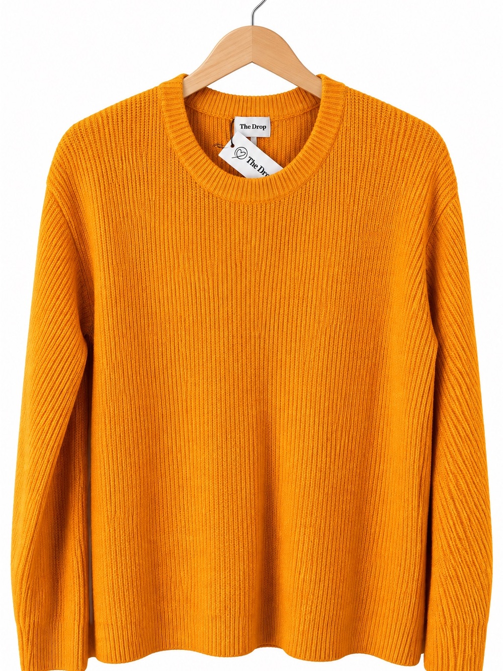 The Drop Orange Crewneck Sweater Small NWT Ribbed Knit Minimalist Fall Cozy